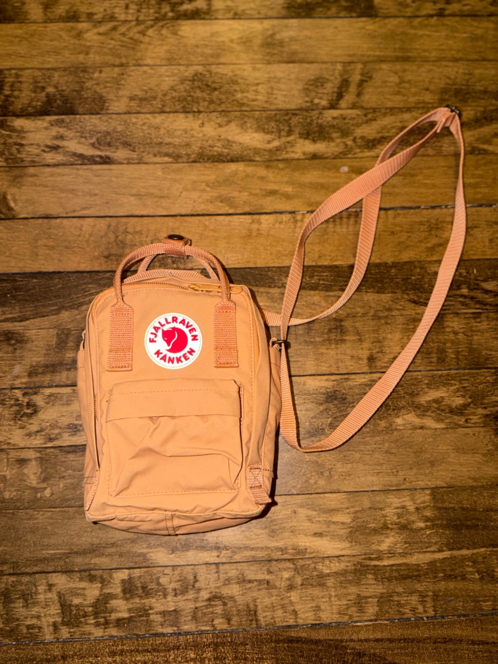 Fjallraven Kanken Mini Crossbody Bag in Light Peach